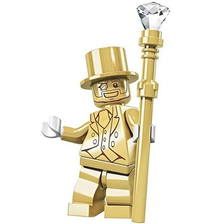 兼容乐高小金人电镀喷漆儿童创意diy益智拼装积木人仔玩具礼物