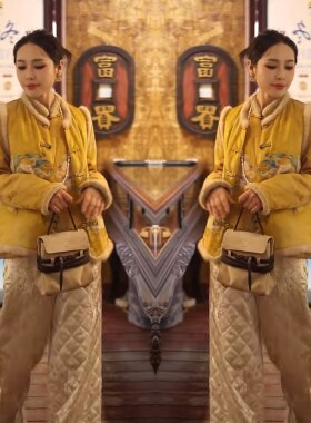 秋季减龄盘扣毛毛边加棉外套裤子