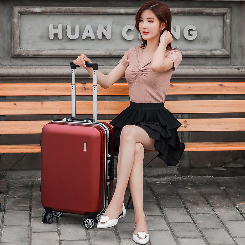 拉杆箱女小轻便旅行箱行李箱小型20寸22铝框登机ins网红密码皮箱