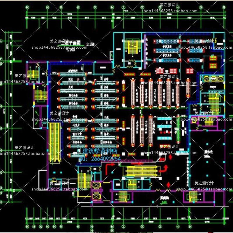 商场商城超市购物中心CAD图纸素材施工图平面布置图合集