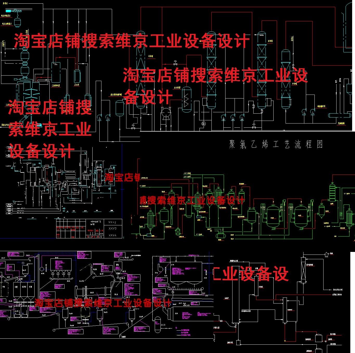 97套化工工程图纸/pid带控制点工艺流程图甲醇聚氯乙烯工艺流程图