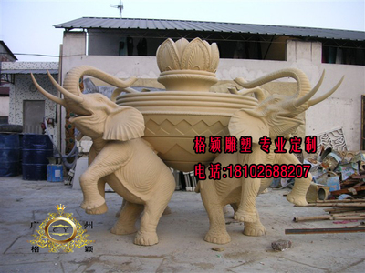 玻璃钢四象喷泉大象群喷泉雕塑树脂玻璃钢地产园林酒店喷水水池