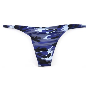 3条装 男士比基尼半包三角 迷彩冰丝面料 两侧性感细带