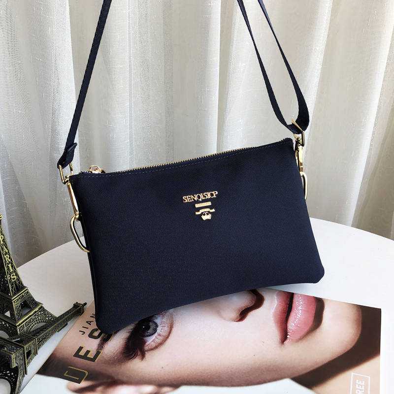 21新款时尚女包信封尼龙布撞色