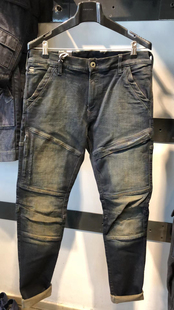 男士 潮牌紧身小脚做旧牛仔裤 STAR专柜正品 D06763.C051.C777