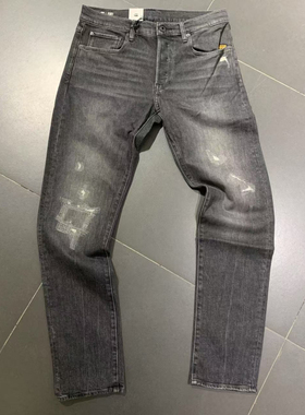 G-STAR专柜正品男灰色百搭休闲3D剪裁修身版颓废质感牛仔裤51001