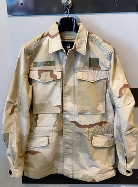 G-STAR专柜正品男2023质感工装型男潮流迷彩大口袋夹克外套D22915