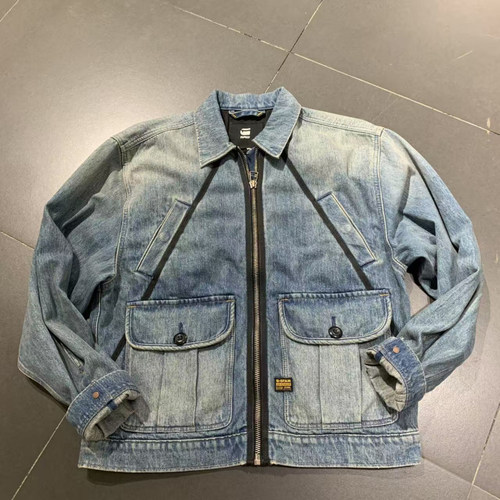 G-STAR男士复古翻领牛仔外套