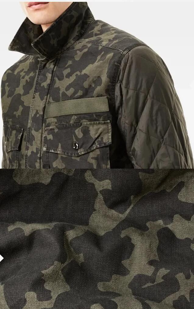 g-star专柜正品男潮流迷彩棉服棉