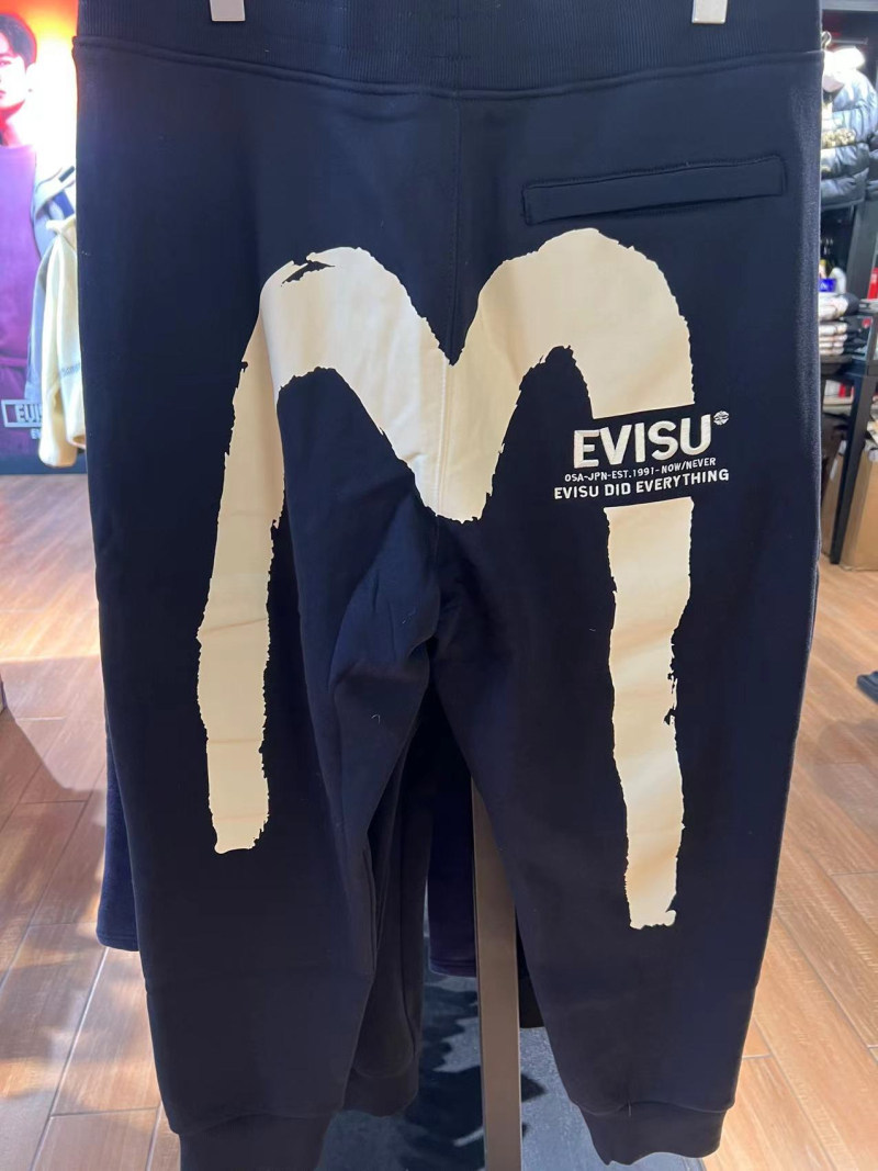 evisu福神男潮大m白色字母印花宽松休闲长裤卫裤2eahtm1sp341xxfl