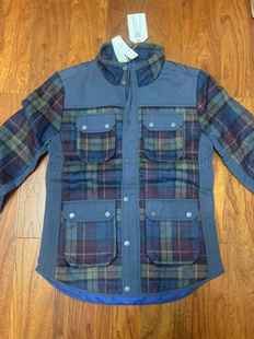 正品Chevignon法国尚飞扬质感男羊毛毛呢格子薄棉服8214210915681