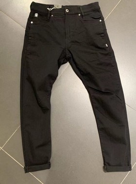 G-STAR专柜正品男潮牌D-STAQ款百搭休闲修身黑牛水洗牛仔裤D05385