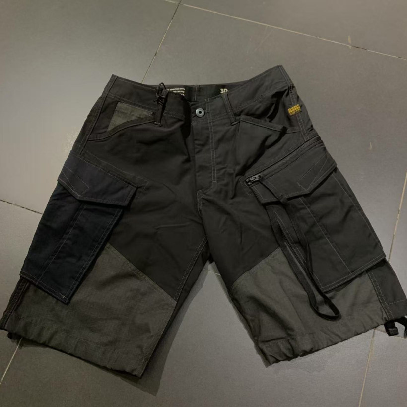 G-STAR专柜正品男潮流大口袋拉链工装拼接帆布短裤五分裤D26216