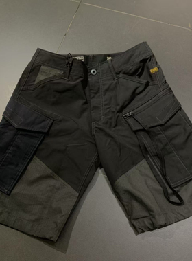 G-STAR专柜正品男潮流大口袋拉链工装拼接帆布短裤五分裤D26216