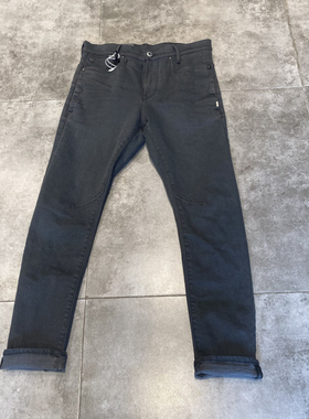 G-STAR专柜正品男潮牌D-STAQ款百搭休闲深灰修身水洗牛仔裤D05385