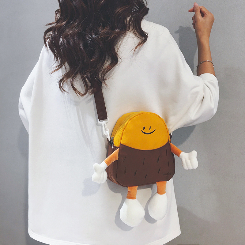 玲澜可爱卡通迷你帆布斜挎手机包