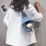 Tide, японская джинсовая сумка через плечо, милая универсальная мультяшная нагрудная сумка на одно плечо, с медвежатами