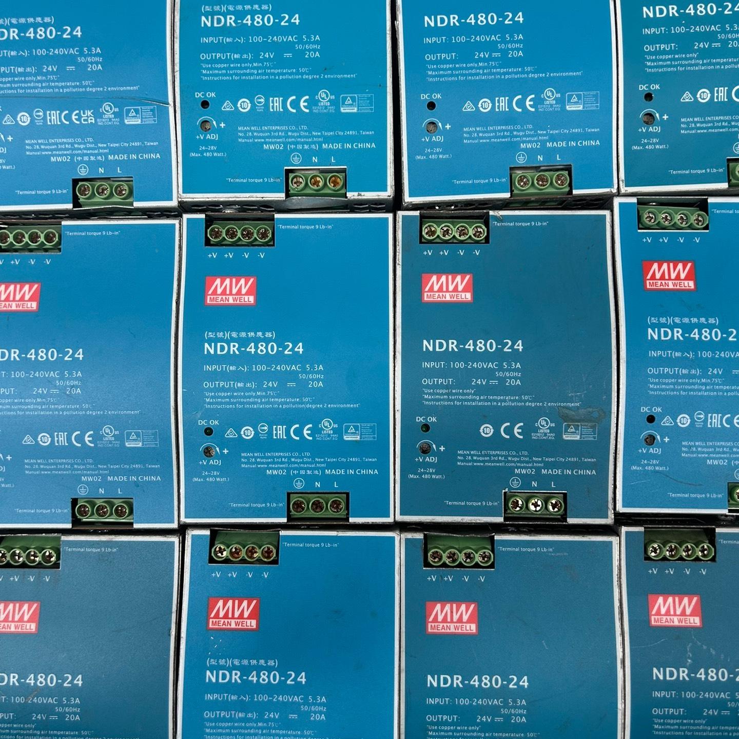 台湾明纬电源NDR-480-24轻微使用痕迹 功能正常 拆机