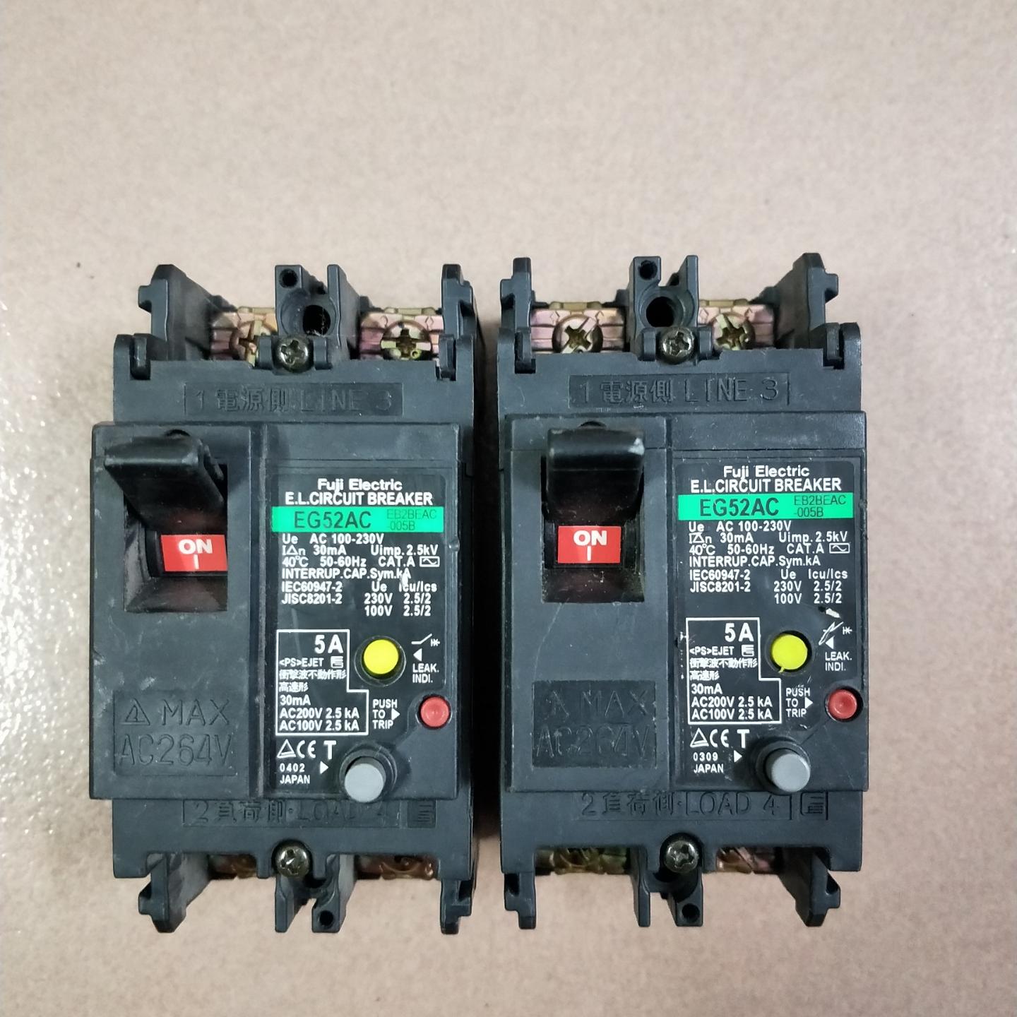 FujiEG52AC 5A2P漏电空气断路器开关 现货1
