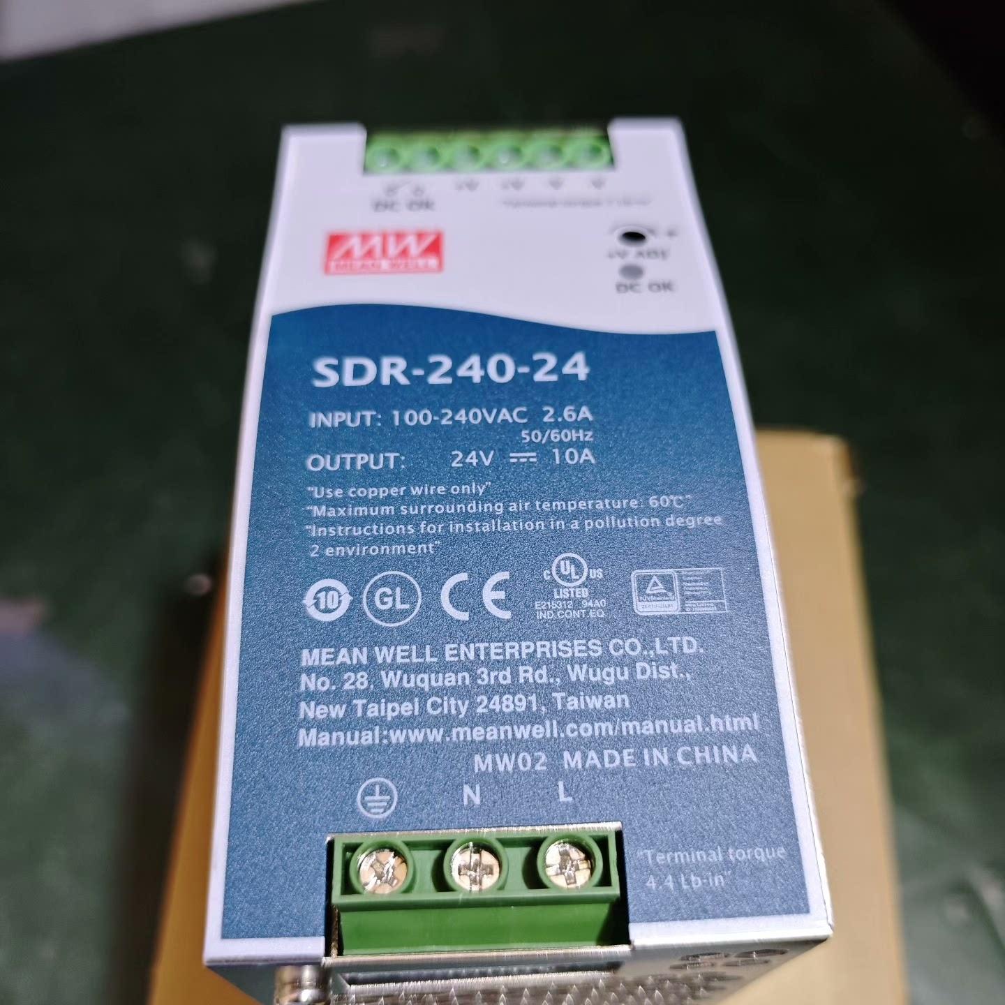 台湾明纬开关电源SDR-240-24 成色好 可充新 功能正