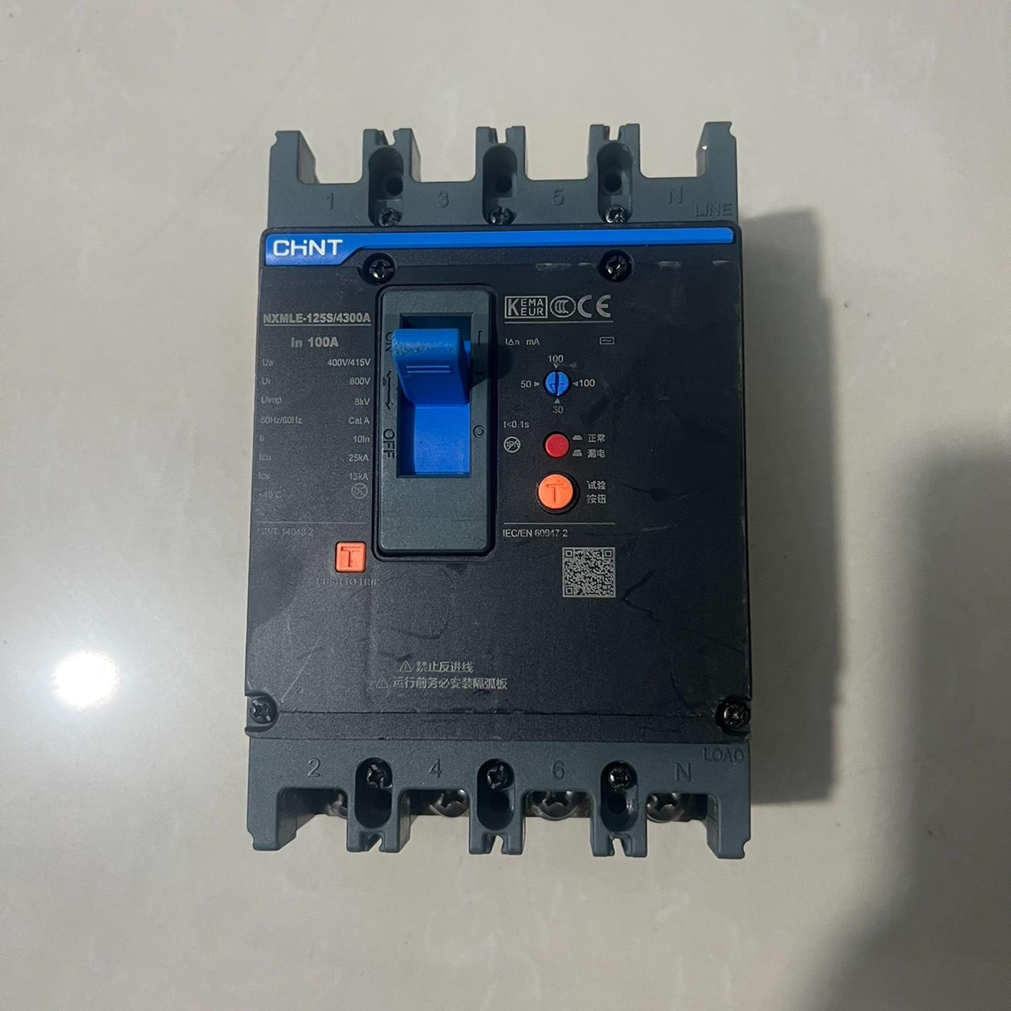 昆仑系列4P漏电断路器 :NXMLE-125S/4300