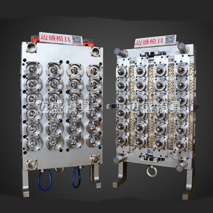 气封自锁热流道针阀式瓶胚模具一出24腔26g65牙口透明pet广口瓶坯