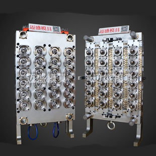 气封自锁热流道针阀式 瓶胚模具一出24腔26g65牙口透明pet广口瓶坯