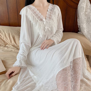 宫廷风仙女睡裙甜美ins风少女睡衣145加小码 150cm矮小个子法式 xxs