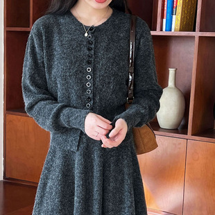 150cm小矮个子套装裙毛衣开衫针织半身裙淑穿搭a又飒两件套xxs码