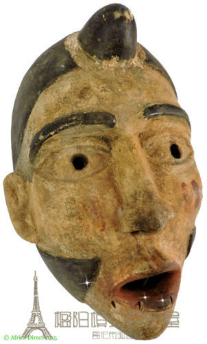 美国代购 非洲面具 bakongo绒毛漆刚果艺术摆件家居装饰摆件客厅