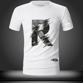 加大码 修身 印花短袖 欧洲站 T恤男式 装 莫代尔纯棉半截袖 男上衣服