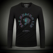 高街男款 长袖 t恤 青少年老虎头男士 体恤 潮牌印花图案圆领修身 美式