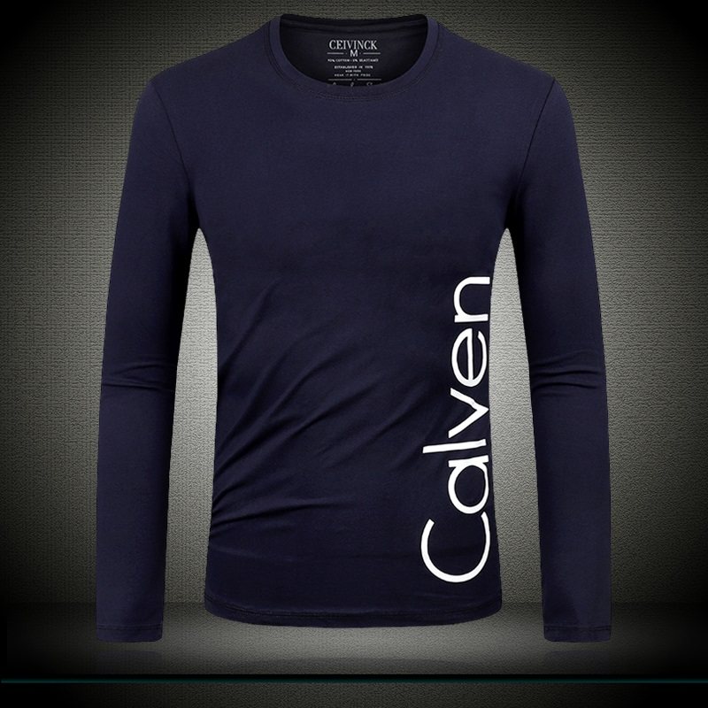 美式潮流休闲男款字母印花长袖T恤衫运动韩版圆领大码男体恤衣服