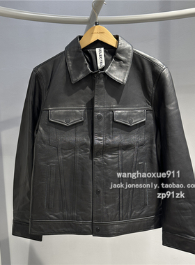 SELECTED思莱德秋冬季男士潮流时尚帅气多兜翻领短款皮衣夹克外套