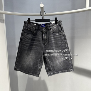 SELECTED思莱德夏季男士宽松直筒流行水洗纯棉无弹力五分牛仔短裤