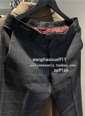 SELECTED思莱德 春季羊毛混纺格子帅气气质商务长西裤男42016B501