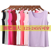 中老年妈妈夏季 打底衫 无袖 胖mm200斤莫代尔背心女宽松加肥加大码