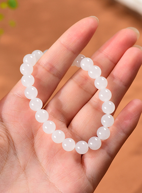 新疆和田玉手串羊脂白玉