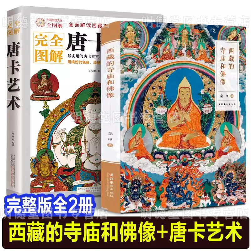套装2册完全图解唐卡艺术西藏的寺庙和佛像西藏绘画研究藏传佛教岩画壁画唐卡艺术布达拉宫佛塔建筑石窟寺庙西藏美术之旅书籍