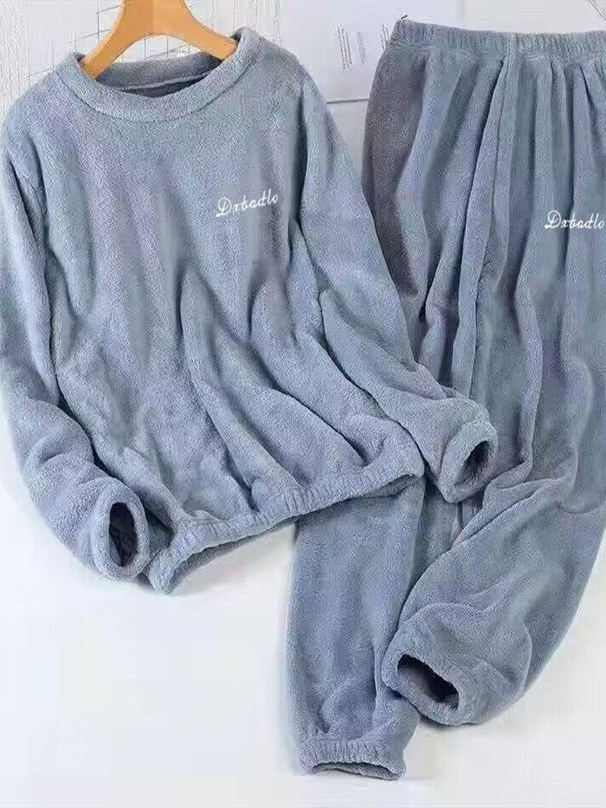 SINGLE|SET CORAL VELVET MEN AND WOMEN WINTER WARM FLEECE THICKENED LOOSE LOUNGEWEAR PAJAMAS SPORTSWEAR TO WEAR