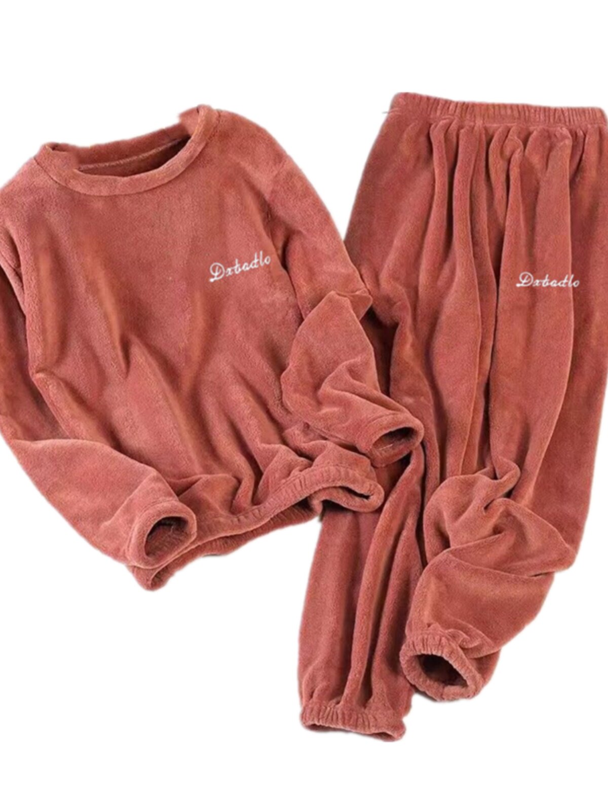 SINGLE|SET CORAL VELVET MEN AND WOMEN WINTER WARM FLEECE THICKENED LOOSE LOUNGEWEAR PAJAMAS SPORTSWEAR TO WEAR