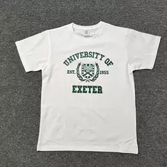 Pure Cotton Summer Exeter University Loose Cultural Shirt T-Shirt School Uniform Student Gift Unisex Short Sleeve