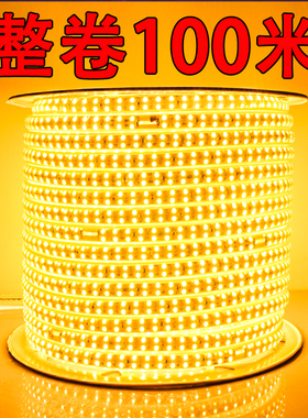 led灯带100米户外工程亮化超亮防水暖光家用客厅三色变光装饰灯条