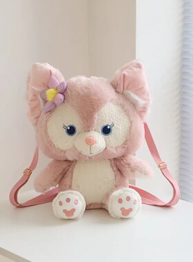 迪士尼玲娜贝尔狐狸玩偶双肩背包公仔毛绒玩具礼物斜挎包双肩包女