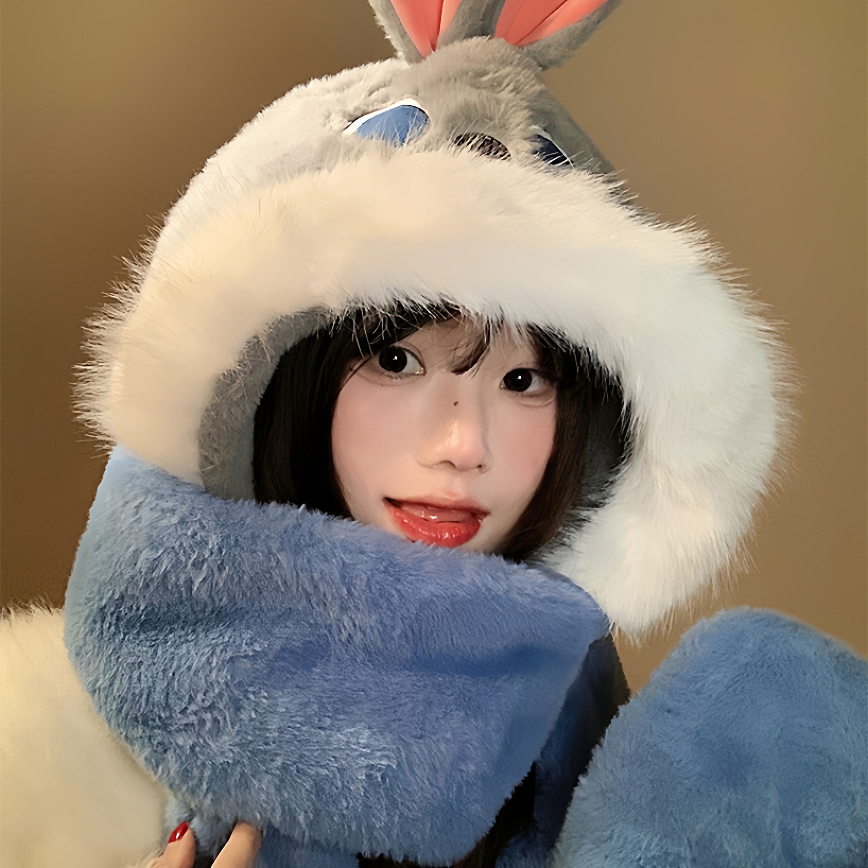 迪士尼疯狂动物城兔子朱迪火狐尼克毛绒女帽子围巾手套三件套冬季