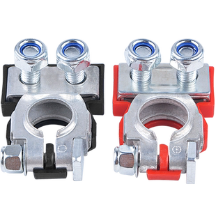 耐施特汽车电瓶桩头黄铜接线卡子蓄电池接线端夹头极柱双螺丝接头