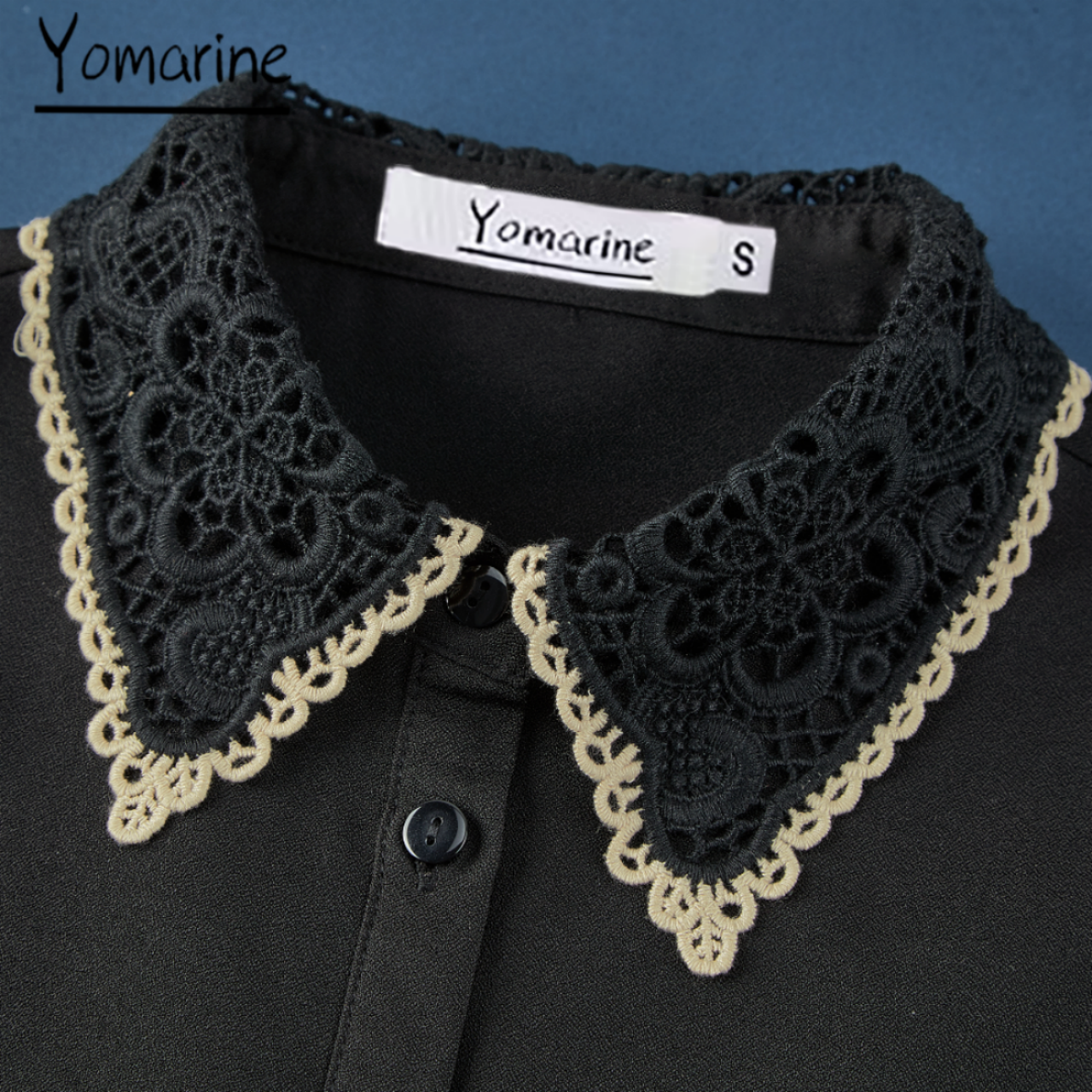 悠美瑞镂空绣花百搭雪纺假领子