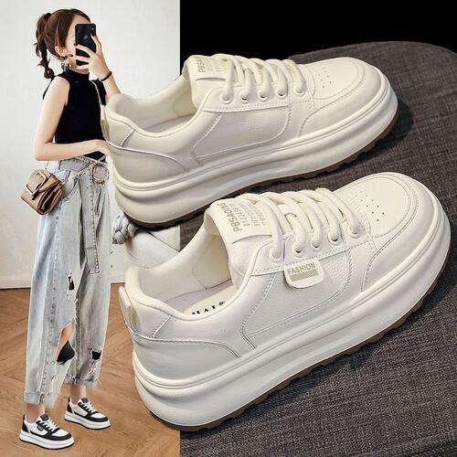 真皮小白鞋女2026春夏新款熊猫鞋