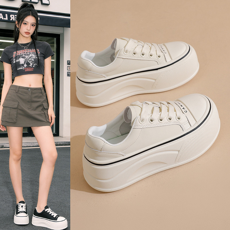 小白鞋子女新款爆款时尚百搭大头鞋轻便不累脚厚底增高休闲运动鞋