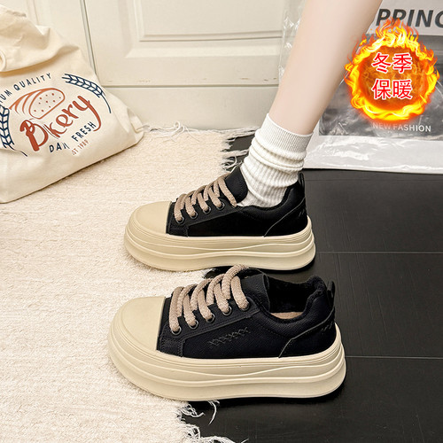 时尚厚底松糕小白鞋女2025新款